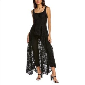 Kay Unger Womens Walk Thru Jumpsuit, Black size 12